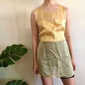 Yellow vintage silk slip dress/tunic